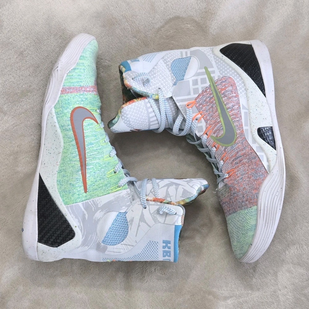 Nike Kobe 9 Elite What The Kobe WTK Flyknit Multicolor High Top Basketball Shoes - Picture 7 of 16